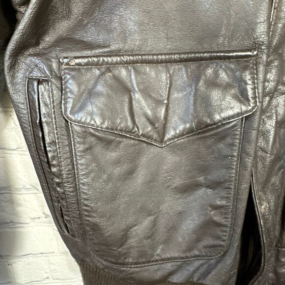 1991 American Born Army Air Force Type A-2 Leather Flight Jacket - Picture 4 of 16